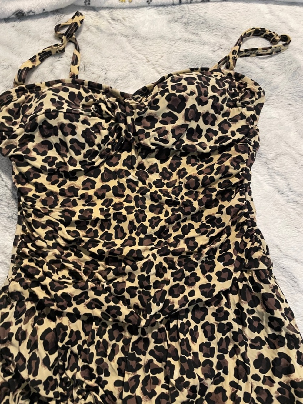 Always For Me Black Swimsuit Animal Print Built in Skirt